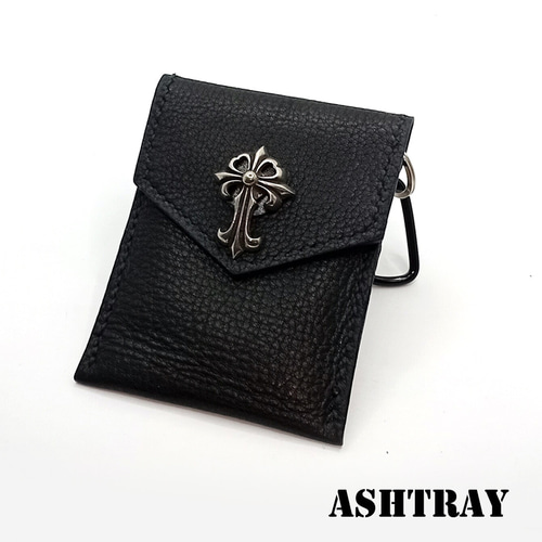 本革レザー携帯灰皿ポケット灰皿クロムハーツ好きクロスコンチョレザー