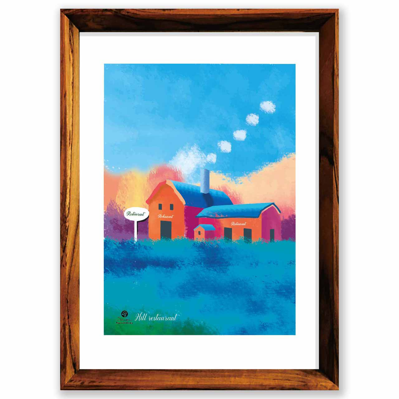 丘のレストラン　送料無料　あらゆるお部屋のポスター　イラスト　アートポスター　アート/sei検索新着順　3878