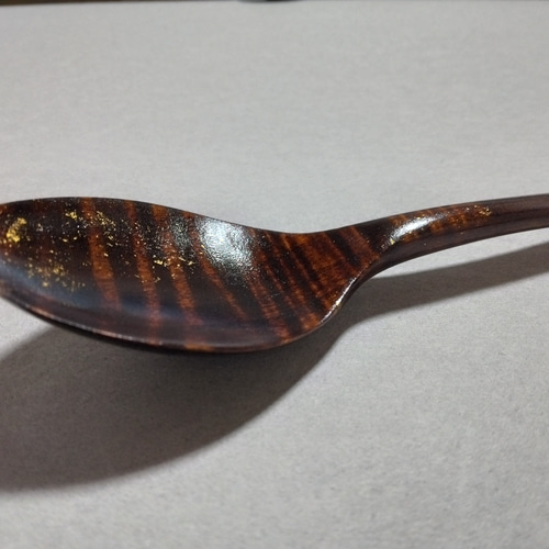 カレースプーン 栃杢 漆器 蒔絵 一点もの 木製 金属アレルギーの方に