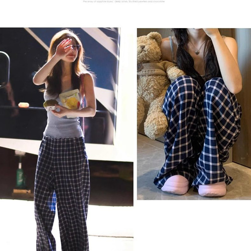 ROTA フランネル　ブルー ×ネイビーチェック柄 パンツ52 新品 ROTA フランネル ブルー ×ネイビーチェック柄 パンツ52 新品 Rota