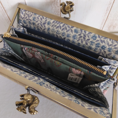 ミナペルホネン sky flower リス浮足がま口長財布 長財布 mottey 通販