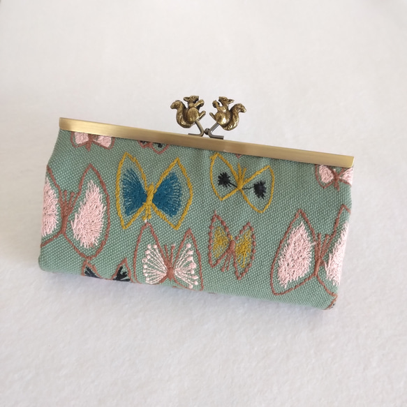 ミナペルホネン sky flower リス浮足がま口長財布 長財布 mottey 通販