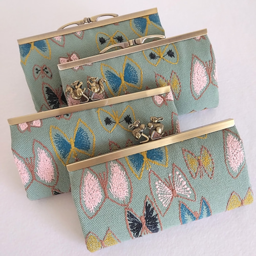 ミナペルホネン sky flower リス浮足がま口長財布 長財布 mottey 通販