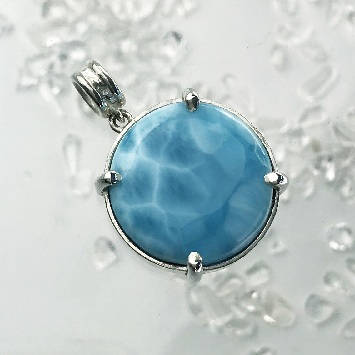 イルカのいる海 ラリマー シルバー ペンダント【送料無料】iruka155