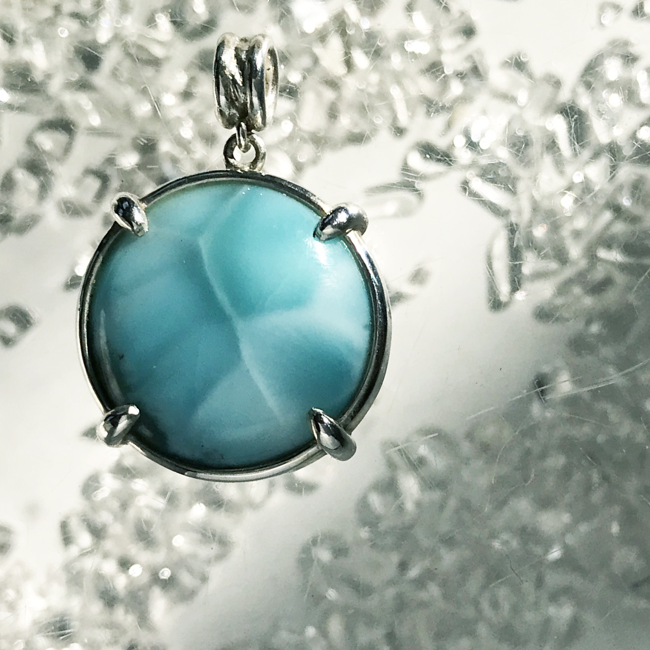 イルカのいる海 ラリマー シルバー ペンダント【送料無料】iruka90