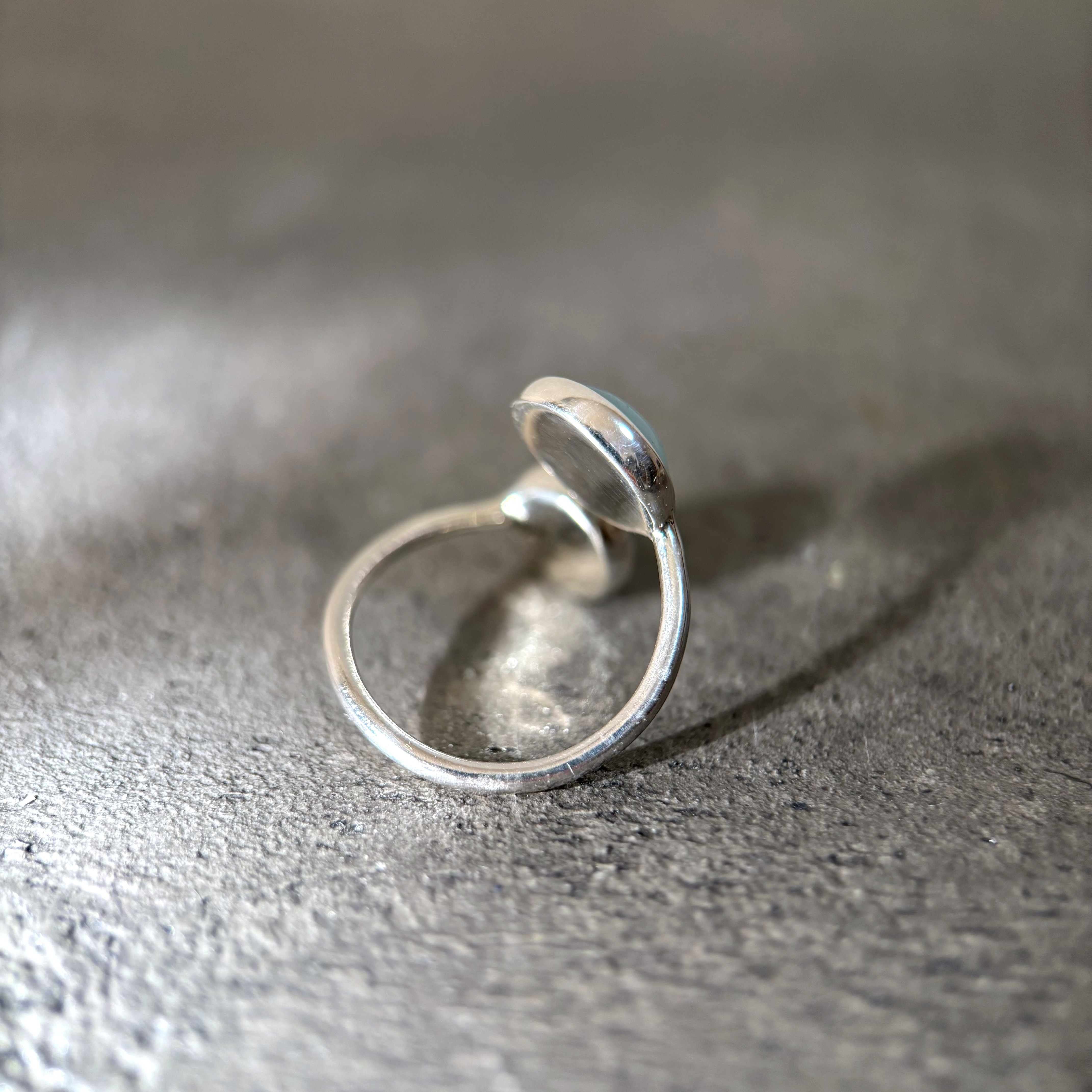 【silver950】グランディディエライト×ミルキーアクアマリンのフォークリング