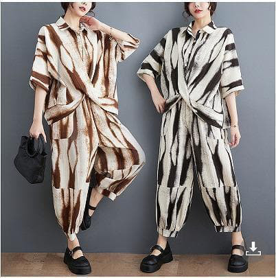 大きいサイズ レディース セットアップ　パンツ　トップス　春夏 秋 新品 半袖