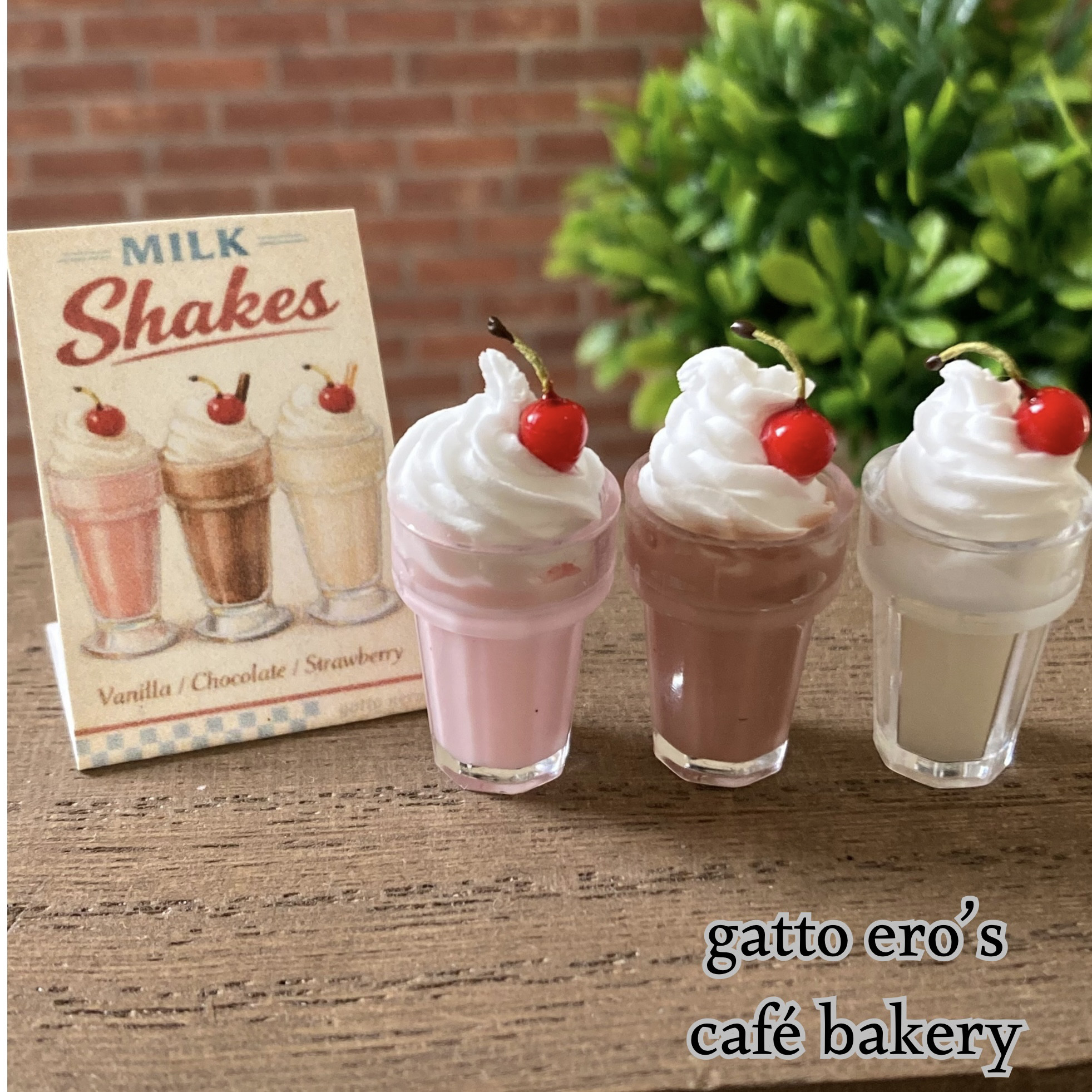 ミニチュアスイーツ レトロダイナーの小さめシェイク3種セット その他