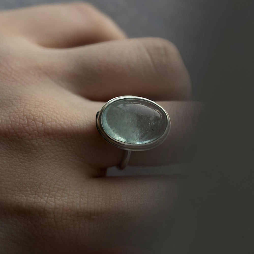 アクアマリンのリング　silver925  天然石　1点もの