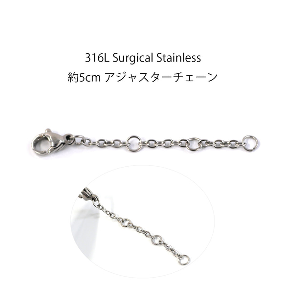 ess161-2 [10條裝] 約5公分可調式鏈條，金屬配件，醫用316L不鏽鋼 第1張的照片