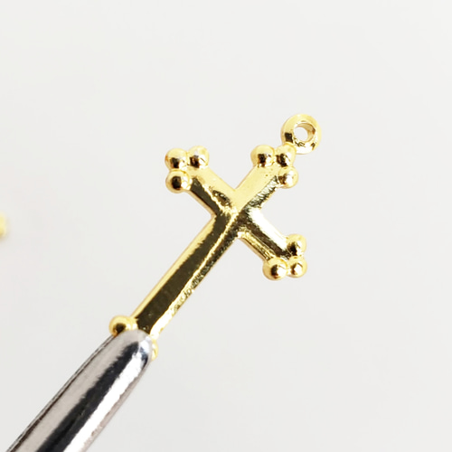 十字架 クロス ステンレス パーツ チャーム/ゴールド シルバー
