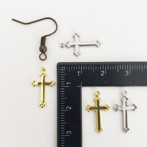十字架 クロス ステンレス パーツ チャーム/ゴールド シルバー