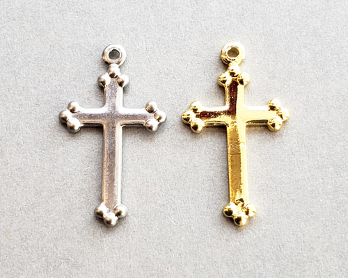 十字架 クロス ステンレス パーツ チャーム/ゴールド シルバー