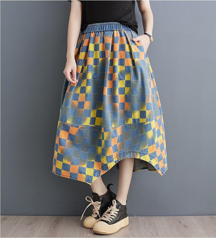 大きいサイズ レディース スカート　イレギュラーヘム　春夏 秋 新品 ヘム