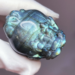 ☆天然石☆高品質ラブラドライト♡龍亀（ロングイ） ルース置物♡お守