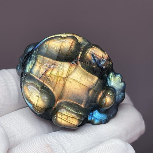 天然石ラブラドライト　龍亀置物　No.1368 天然石ラブラドライト 龍亀置物 No.1368 天然石ラブラドライト 龍亀