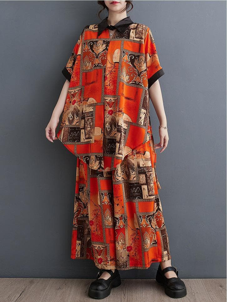 大きいサイズ レディース セットアップ　パンツ　春夏 秋 新品 半袖