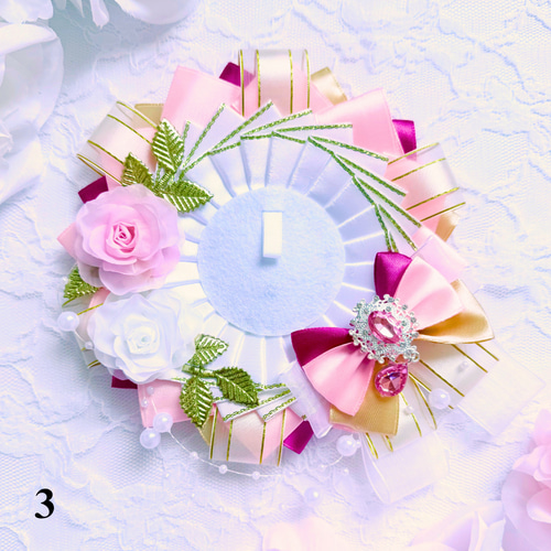 ロゼット/白薔薇シリーズ/White Rose/缶バッジ/推し活/推しカラー