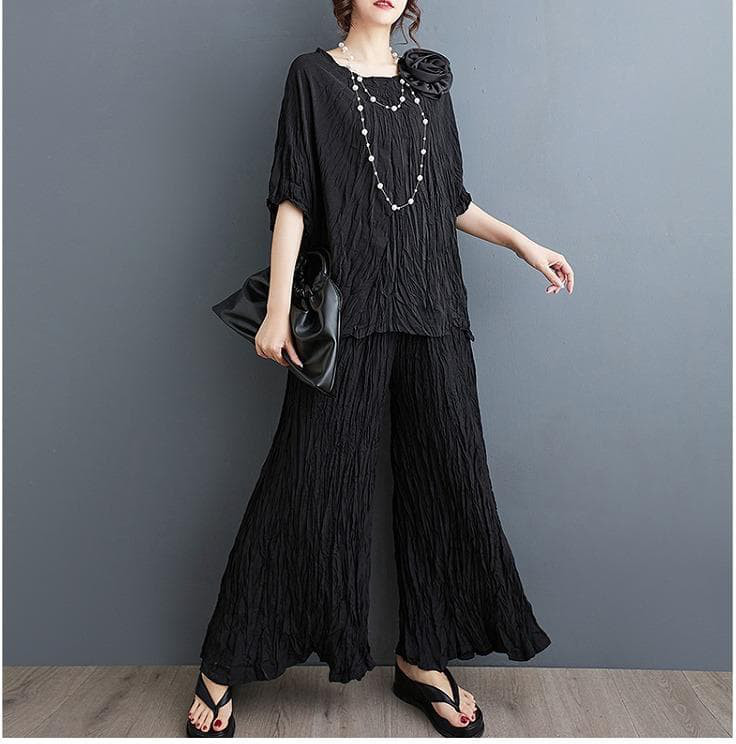 大きいサイズ レディース セットアップ　パンツ　トップス　春夏 秋 新品 半袖