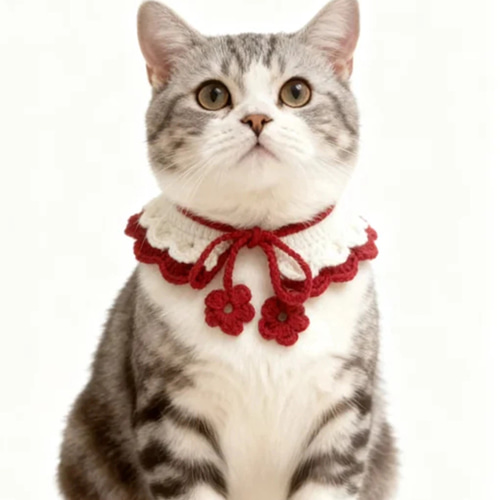 EMY's Gallery 猫襟 ワンちゃん襟 首輪 カギ編み 犬襟 つけ襟