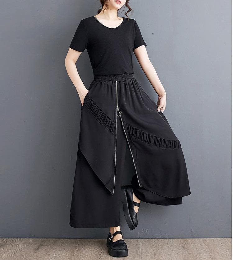 大きいサイズ レディース パンツ　春夏 秋 新品 カーキ　スカート風