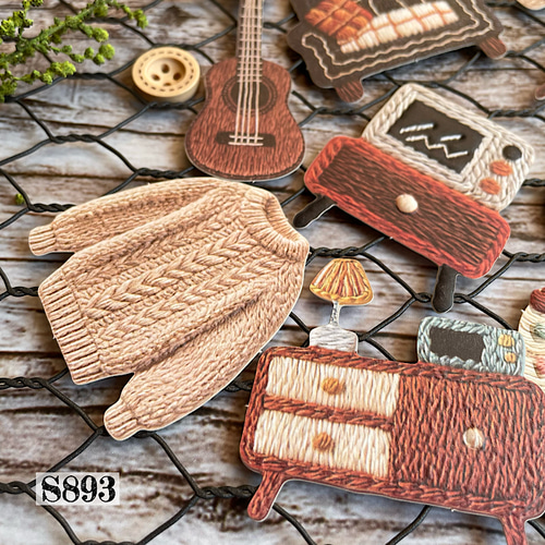 送料無料【S893コラージュ素材】海外シール ジャンクジャーナル 珈琲