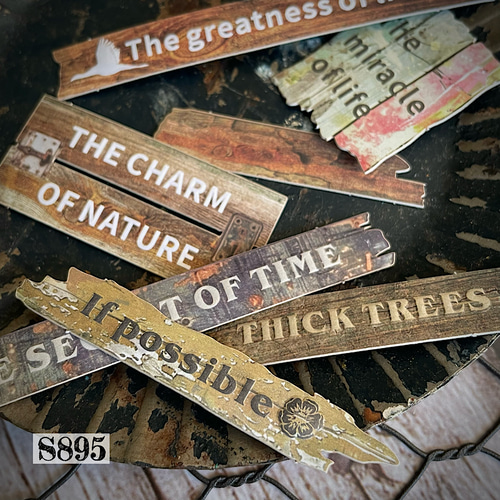 送料無料【S895コラージュ素材】海外シール 英字 ジャンクジャーナル