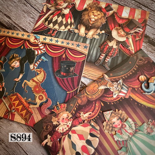 送料無料【S894コラージュ素材】海外紙シール ジャンクジャーナル