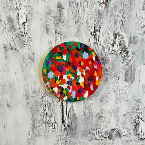 油彩 絵画 『Wild Flowers 2025』｜丸形アートパネル 直径30cm
