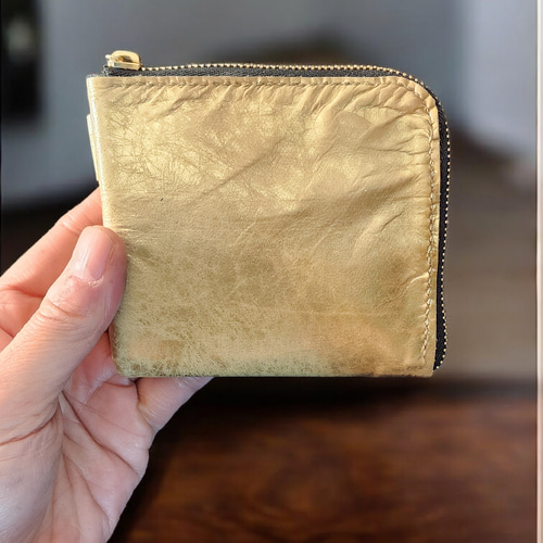 馬革　ゴールド　L字ハーフ　コンパクト　サブ財布に！ 馬革 ゴールド L字ハーフ コンパクト サブ財布に！ その他ミニ財布