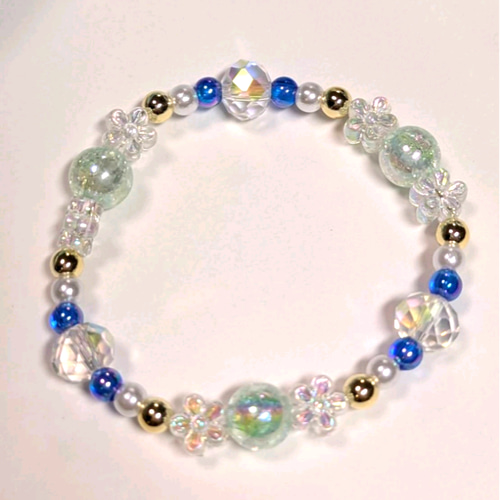 キッズ向け】花ビーズブレスレット(B12) ブレスレット Bon Bijoux