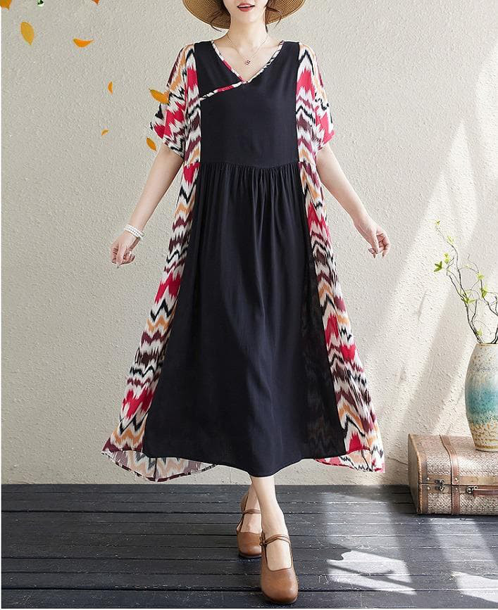 大きいサイズ レディース ワンピース　ロング　ミモレ　春夏 秋 新品 半袖