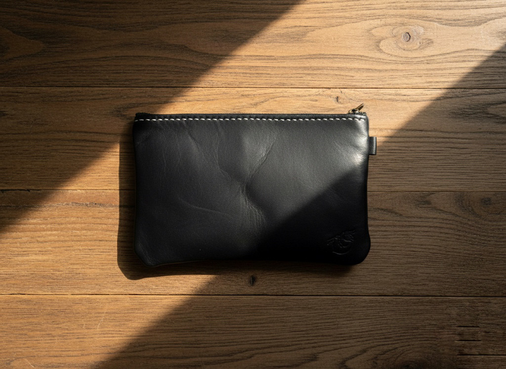 バッグにポイ 本革フラットポーチM