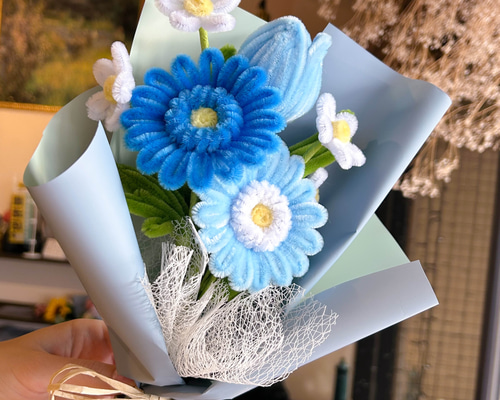 花屋のモールフラワー】ブルーブーケ アートフラワー HANATABAL 通販