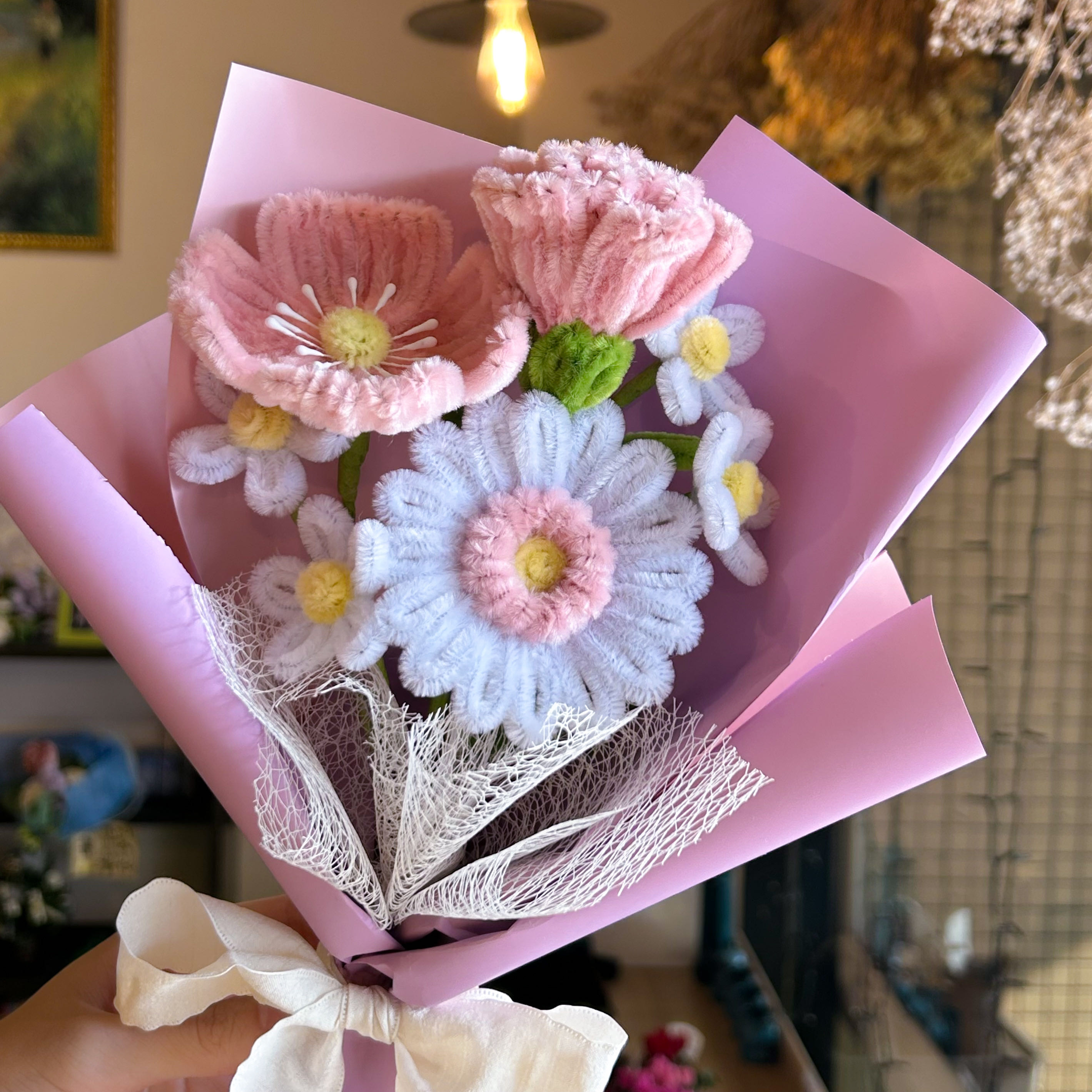 花屋のモールフラワー】ピンクブーケ アートフラワー HANATABAL 通販