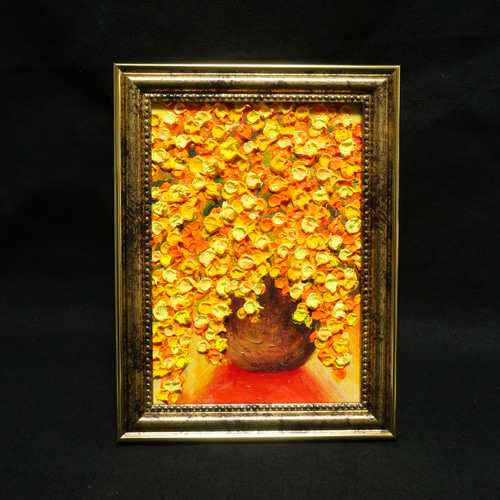 油絵 ミニ絵画 油彩画 【ミモザ】 絵画 原画 絵画 HR 通販 20278222