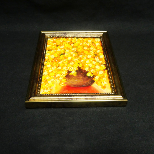 油絵 ミニ絵画 油彩画 【ミモザ】 絵画 原画 絵画 HR 通販 20278222