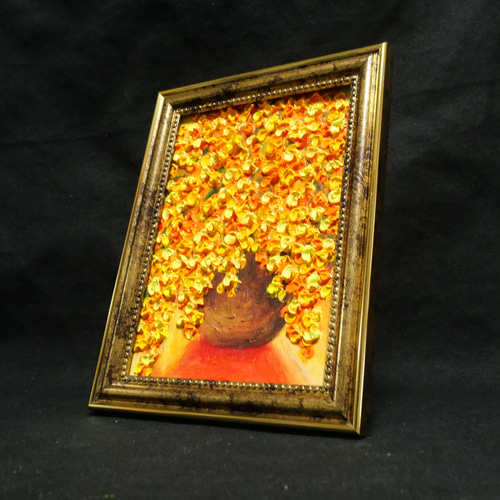 油絵 ミニ絵画 油彩画 【ミモザ】 絵画 原画 絵画 HR 通販 20278222