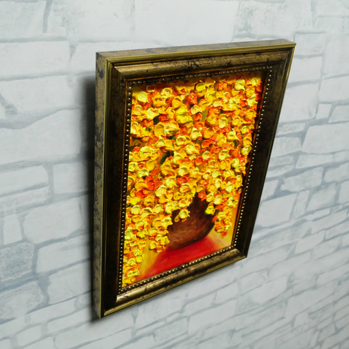 油絵 ミニ絵画 油彩画 【ミモザ】 絵画 原画 絵画 HR 通販 20278222