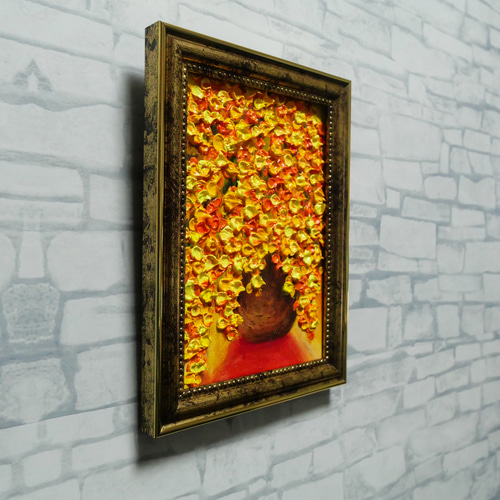 油絵 ミニ絵画 油彩画 【ミモザ】 絵画 原画 絵画 HR 通販 20278222