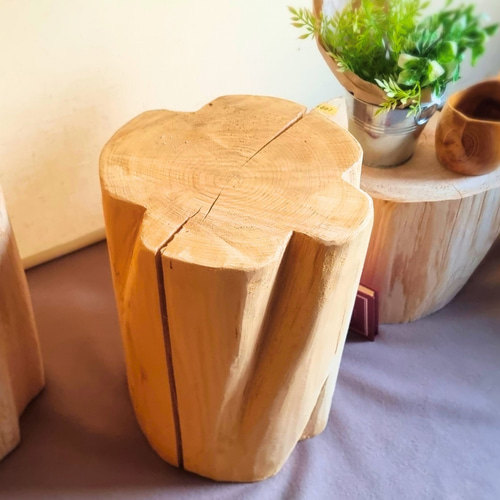 ナチュラルウッドのテーブル・スツール 無垢無塗装 椅子（チェアー