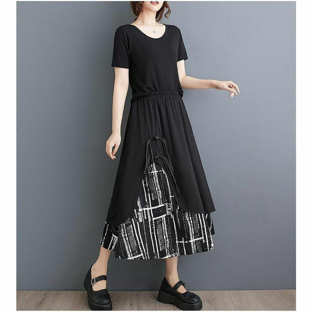 【大きいサイズ】 レディース ロング　スカート　春夏 秋 新品 ウエストゴム