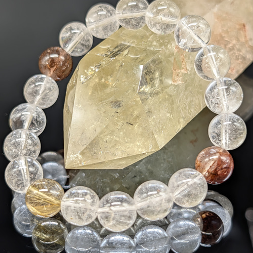 高品質 天然石 ルチルクォーツ ブレスレット 10mm台 ルチルクォーツブレスレット10mm(ﾌﾞﾗｼﾞﾙ): 『岩座(いわくら)』公式通販