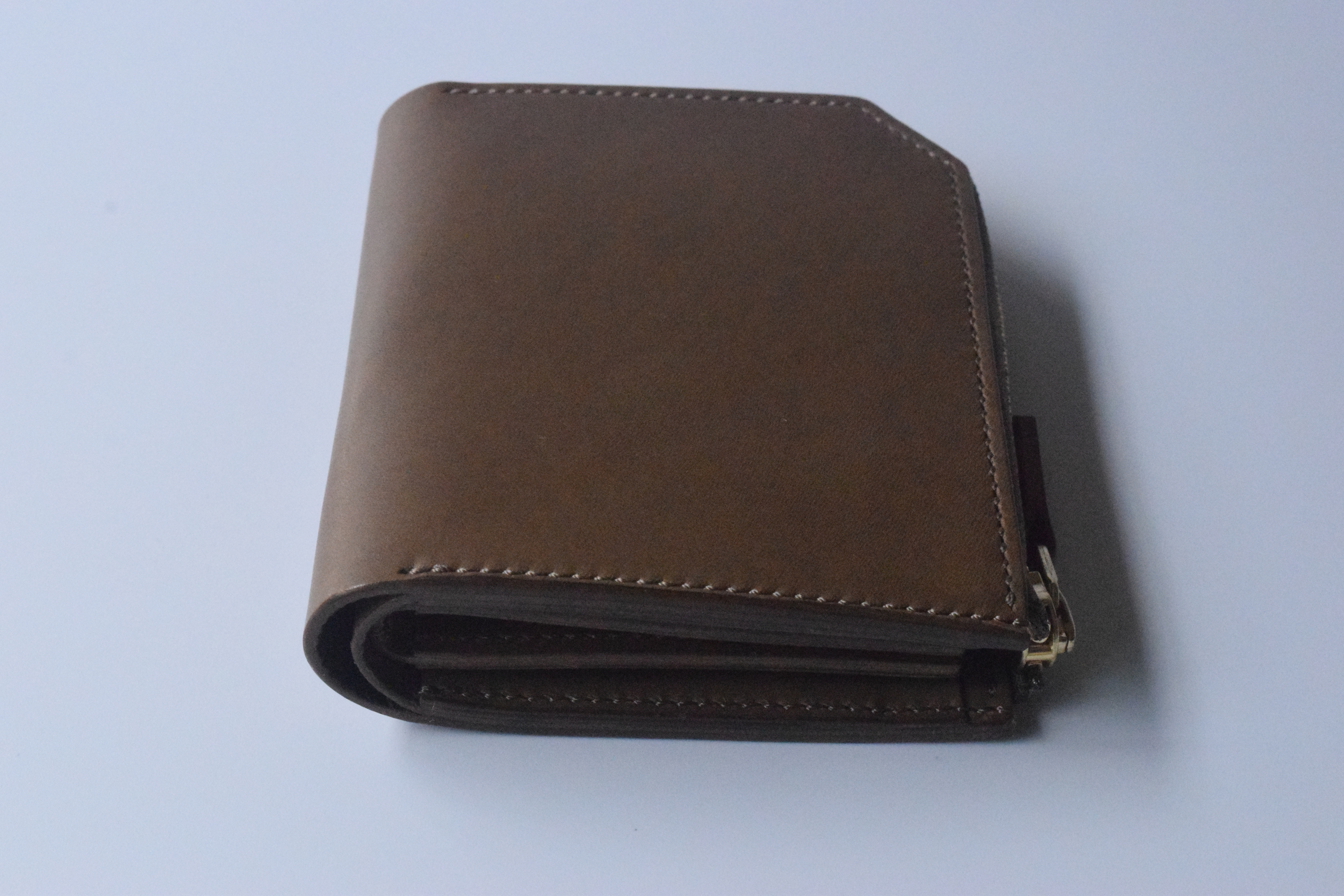 [受注生産品] No.001B [L-Zipper Half Wallet] regular  KHAKI GRAY