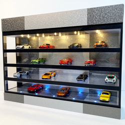 1/18展示・ハニカム照明・ディスプレーBOX / LED30灯・スタイリッシュ