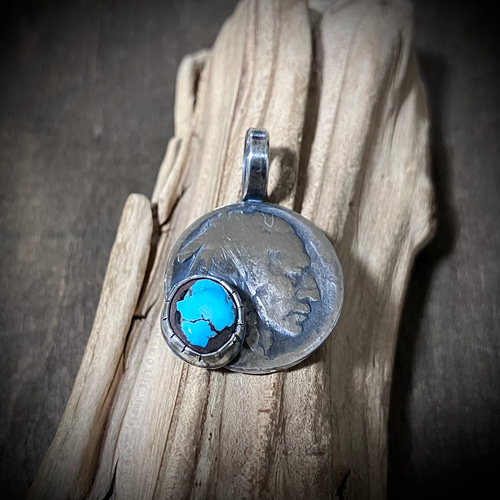 ロイストン ターコイズ ヴィンテージコイン シルバー ネックレス