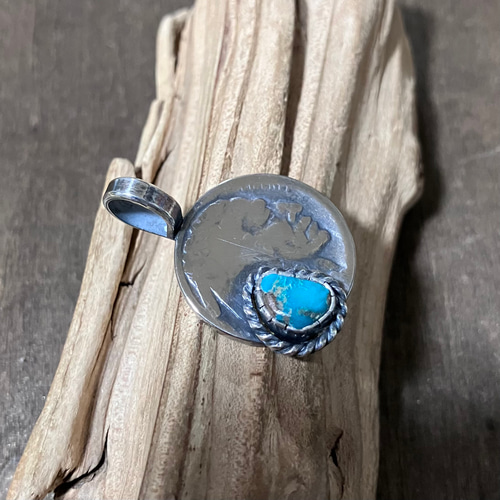 ヴィンテージ ナバホ シルバー 2ストーン ターコイズ Indian Jewelry FUNNY公式ストア ナバホ族 ターコイズ ペンダント