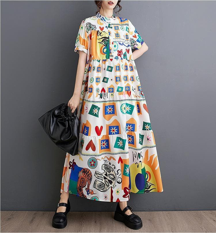 【大きいサイズ】 レディース ロング　ワンピース　春夏 秋 新品 半袖