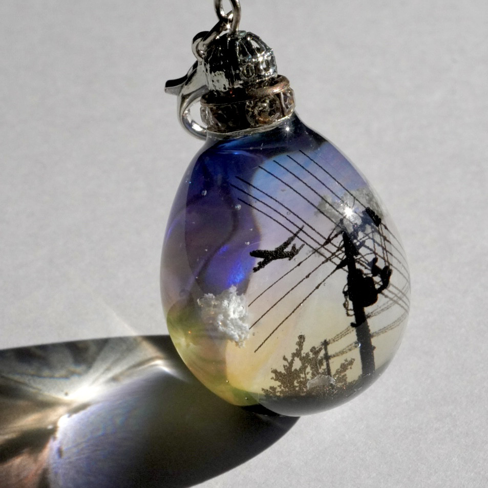 雲レジン　日常　空たまご　オススメ紐ペンダン