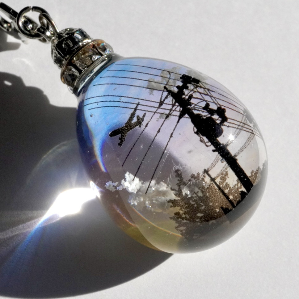 雲レジン　日常　空たまご　オススメ紐ペンダン